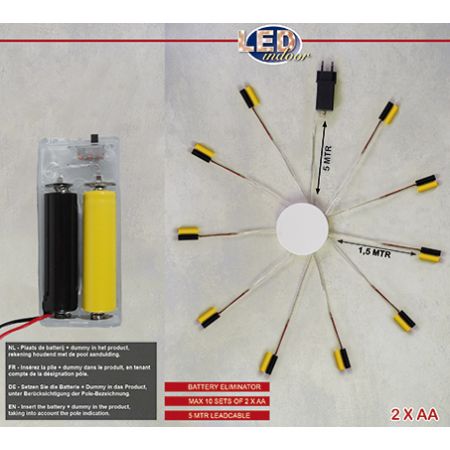 2XAA TRAFO 3.2V VOOR 10X 2XAA 1,5M