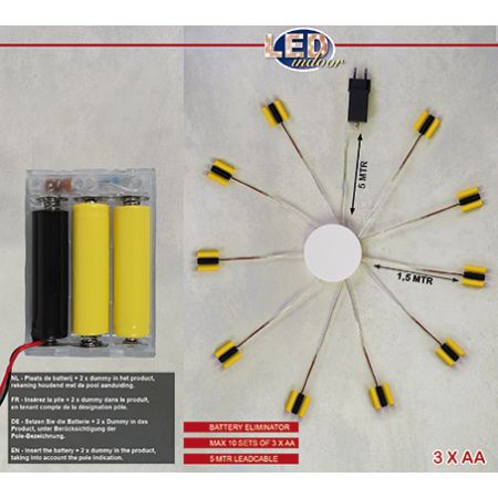 3XAA TRAFO 4,5V VOOR 10X 3XAA 1,5M