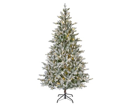 Allison kerstboom sneeuw met lampjes d127h210cm - afbeelding 1