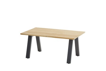 Ambassador hoge salontafel antraciet, teak tafelblad 120 x 70 x 55 cm. - afbeelding 1