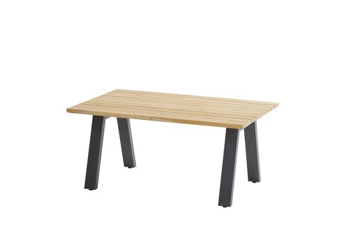 Ambassador hoge salontafel antraciet, teak tafelblad 120 x 70 x 55 cm. - afbeelding 1