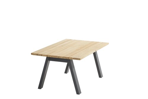 Ambassador hoge salontafel antraciet, teak tafelblad 120 x 70 x 55 cm. - afbeelding 2