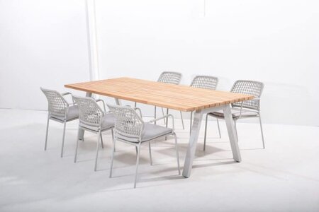 Ambassador set RVS poten voor rechthoekige tafel frost grey - afbeelding 1
