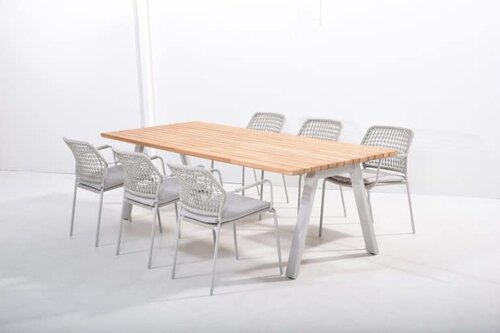 Ambassador set RVS poten voor rechthoekige tafel frost grey - afbeelding 1