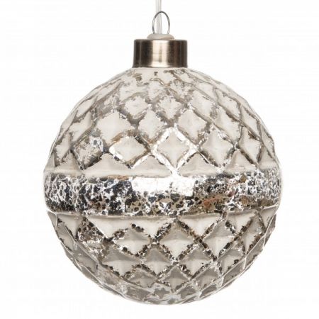 B.O. BAL GLAS 10CM WIT/ZILVER