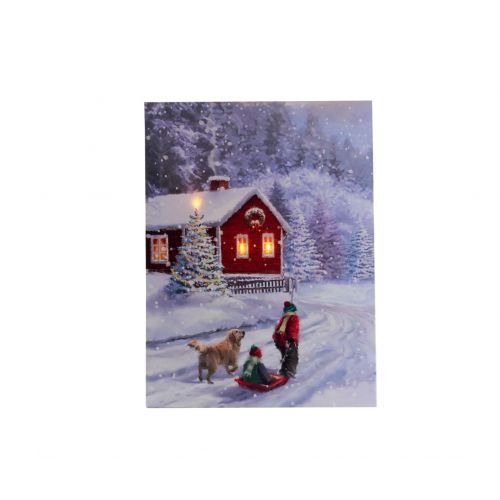 B.O. LED CANVAS 30X40CM KINDEREN OP SLEE 3LED