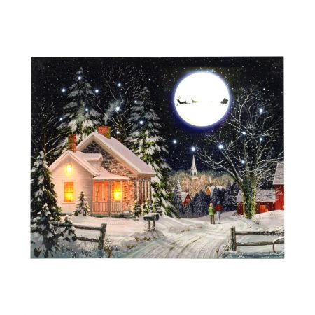 B.O. LED CANVAS HUIS/MAAN 38X48CM 3LED