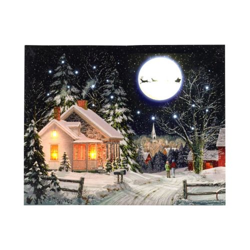B.O. LED CANVAS HUIS/MAAN 38X48CM 3LED