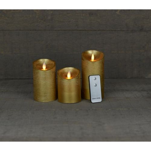 Kaars wax rustk+vlam+a.b s3 goud bo