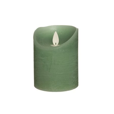 Kaars wax rustk+vlam h10cm jade bo
