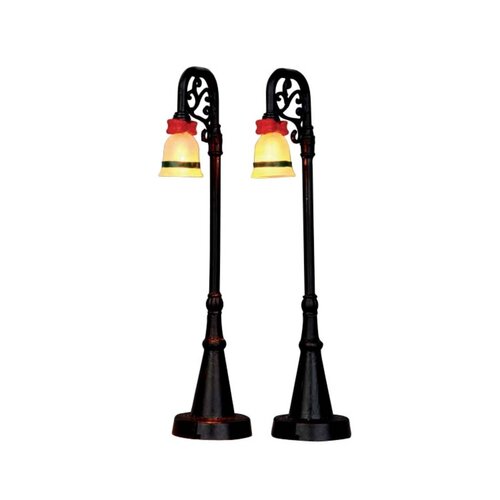 Lemax Bell Ornament Lamp Post, Set Of 2, B/O (4.5V)
