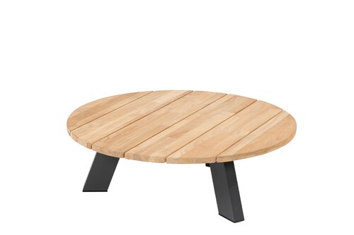 Cosmic salontafel met teak tafelblad 78 cm. Ø (H 25)