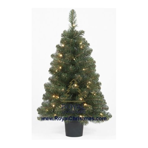 Royal Christmas Kunstkerstboom DAKOTA POT TREE 90CM IN PLASTIC BASKET WARM WHITE LED