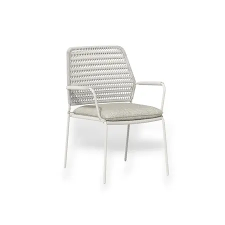 David Dining Chair Stackable Creme White