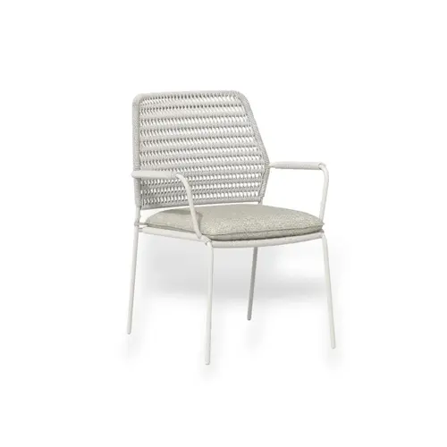 David Dining Chair Stackable Creme White
