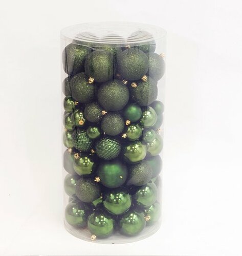 Decoris kunststof kerstballen Pine Green 100st