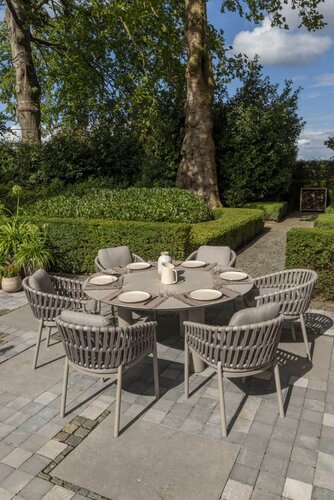 Donato dining table 160 cm (H75) ceramic print with 3 legs cloud - afbeelding 2