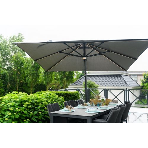 Duraflex Zweefparasol 300 x 300 cm Lichtgrijs - afbeelding 2