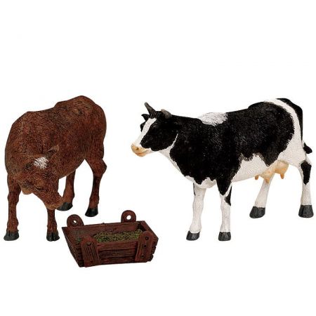 Lemax Feeding Cow & Bull, Set Of 3