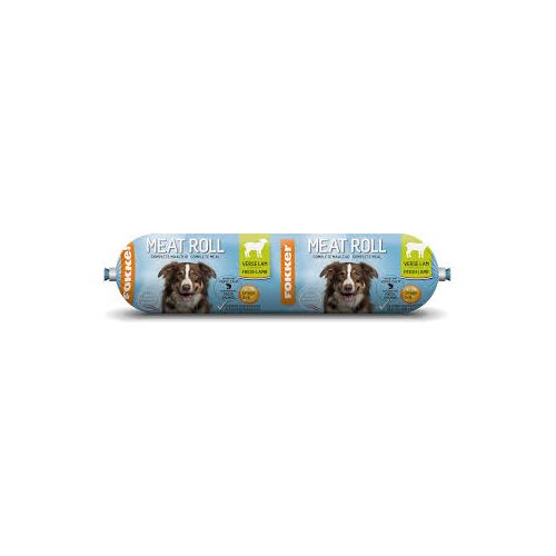 FOKKER Dog meat roll lam/zalm 350gr