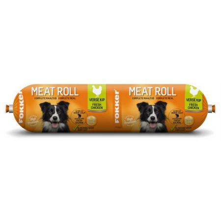FOKKER Hond meat roll - kip en zalm 350g