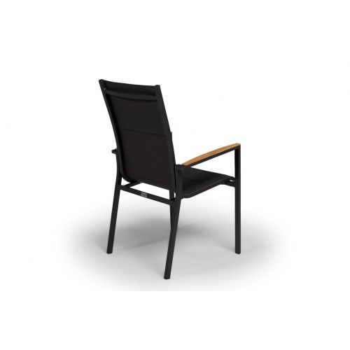 Foxx High Back Stapelstoel Charcoal / Teak - afbeelding 2