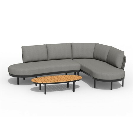 Fumanu Lounge set Complete Left Charcoal - afbeelding 1