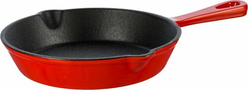 Geëmailleerde gietijzeren pan - 25 cm. - rood - afbeelding 2