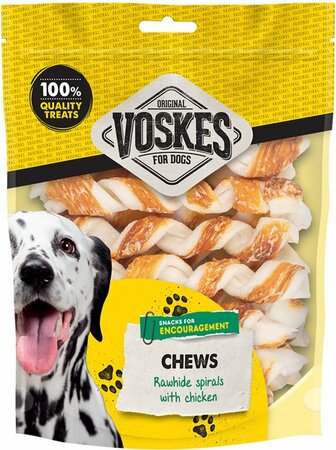 VOSKES H.snack spiralen m/runderhuid&kip 20st