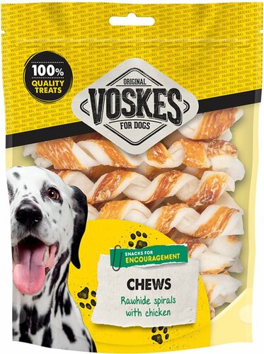 VOSKES H.snack spiralen m/runderhuid&kip 20st