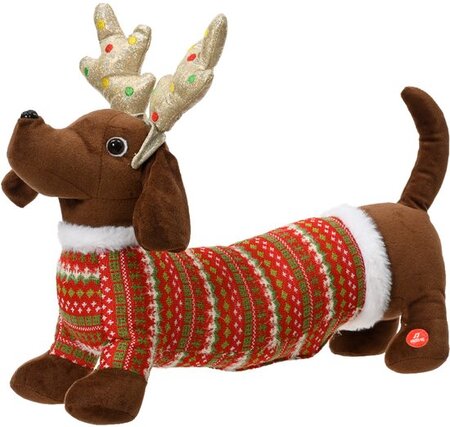 Hond polyester l45b12h32cm bruin