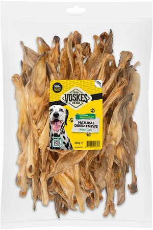 VOSKES Hondensnack konijnenoren 400g