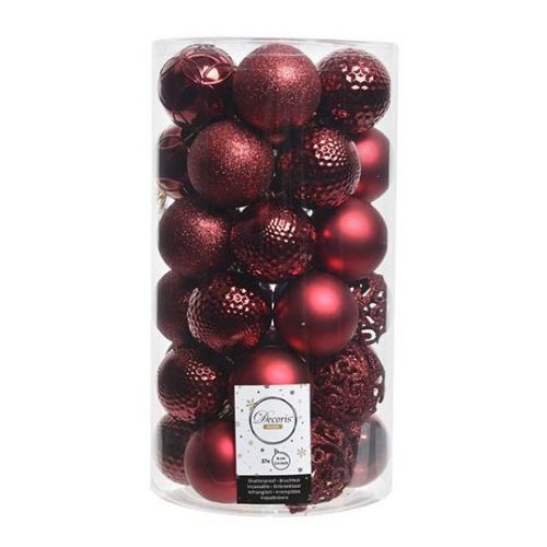 Kerstbal plc d6cm mix o.bloed 37st