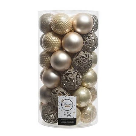 Kerstbal plc d6cm mix parel 37st