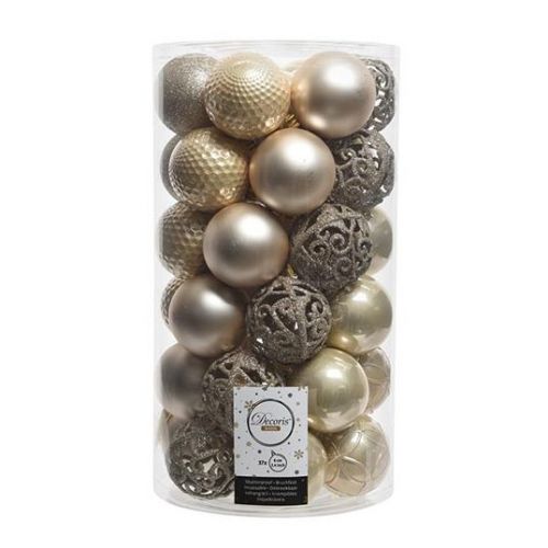 Kerstbal plc d6cm mix parel 37st