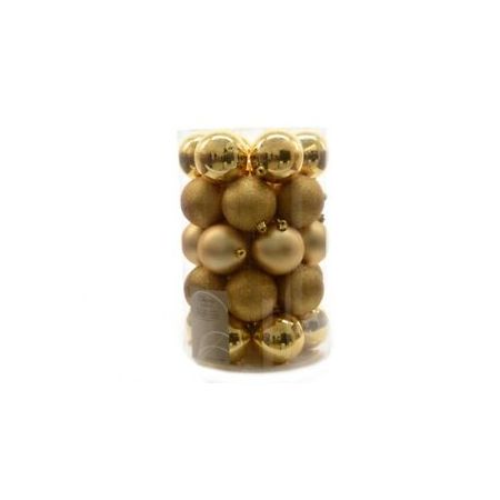 Kerstbal plc d8cm mix l.goud 34st