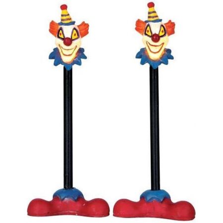 Lemax KILLER CLOWN LAMP POST, SET OF 2, B/O (4.5V)