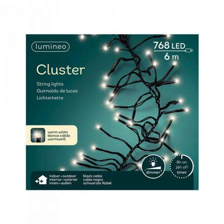 Led cluster l600cm-768l zwart/w.wit - afbeelding 1