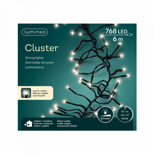 Led cluster l600cm-768l zwart/w.wit - afbeelding 3