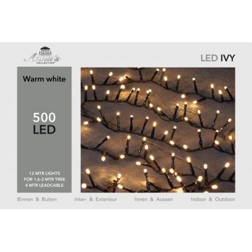 Led ivy 500l/l12m warmwit zwart