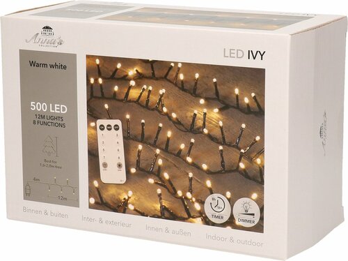 ANNA'S COLLECTION Led ivy 500l/l12m wwit/zwart met ab - afbeelding 2