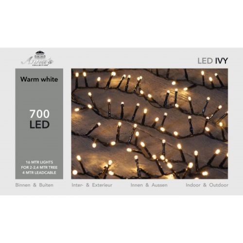 Led ivy 700l/16m warmwit zwart