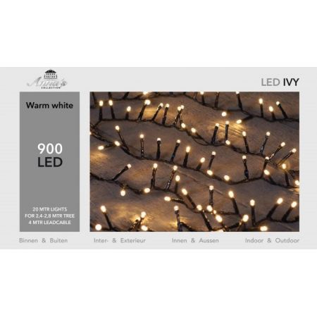 Led ivy 900l/l20m warmwit zwart