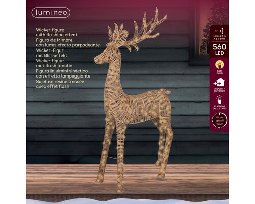 Led rendier l135b41h270cm brn/soft gold - afbeelding 1