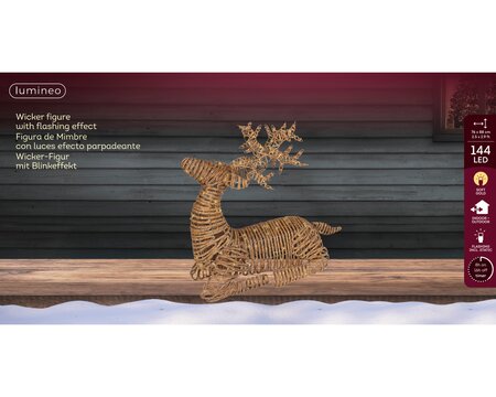 Led rendier l33b76h88cm bruin/soft gold - afbeelding 1