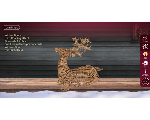Led rendier l33b76h88cm bruin/soft gold - afbeelding 1