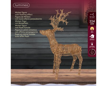 Led rendier l38b107h180cm brn/soft gold - afbeelding 1