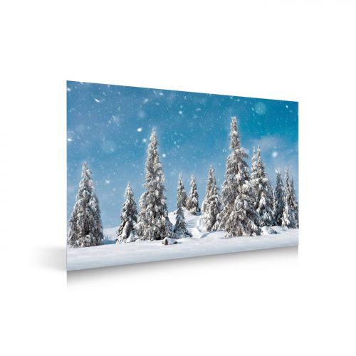 Lemax Achtergrond Besneeuwde Dennenbomen
