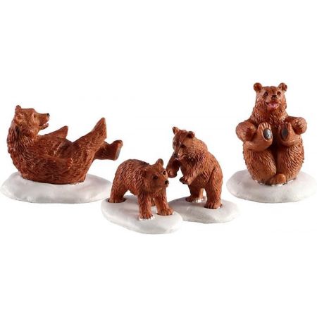 Lemax Bear Family Snow Day, Set Of 4