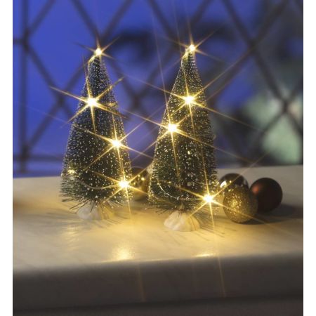 Lemax Kerstboom Set Van 2 Sts 15Cm . B/O (4.5V)
